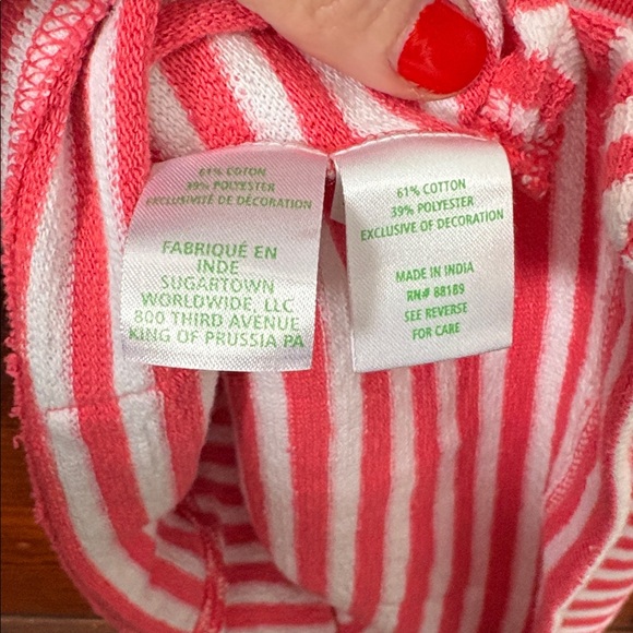 Lilly Pulitzer womens Cassi Popover Size M Cane Coral St Tropez Stripe - Picture 6 of 6